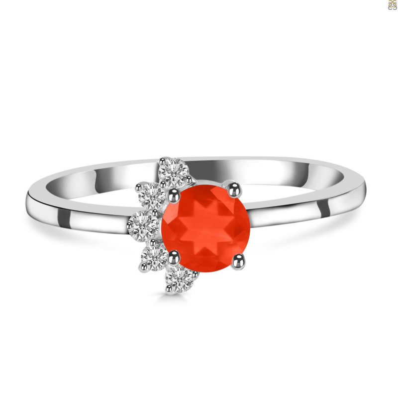 Red Onyx & White Topaz Ring ROX-RDR-437.