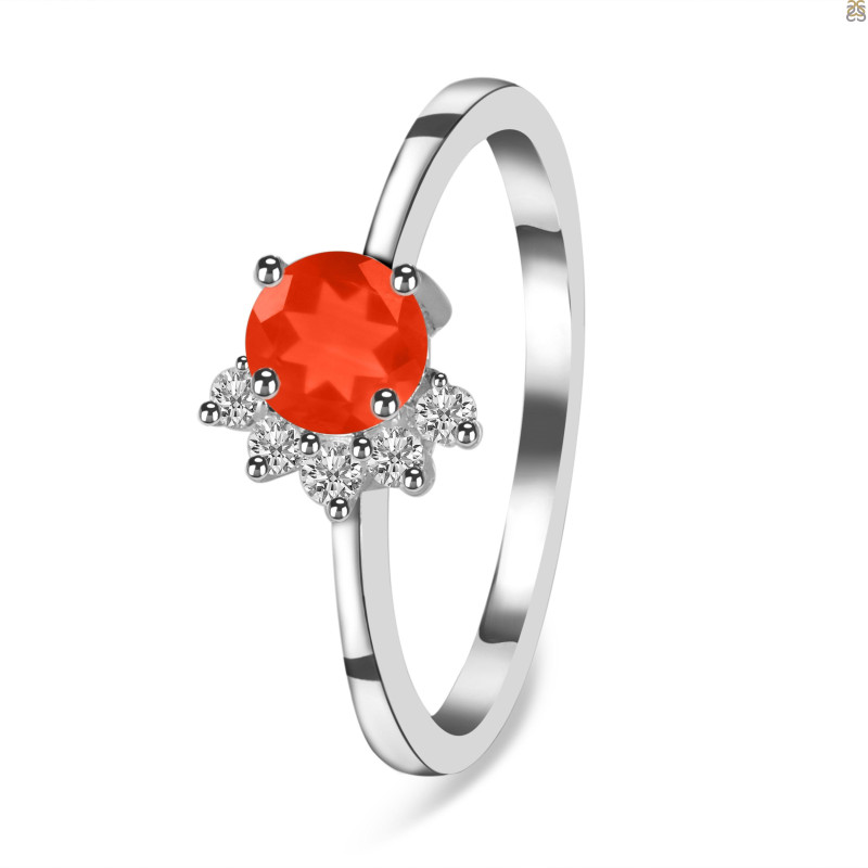 Red Onyx & White Topaz Ring ROX-RDR-437.