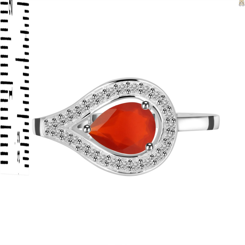 Red Onyx & White Topaz Ring ROX-RDR-438.