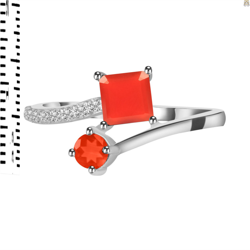 Red Onyx & White Topaz Ring ROX-RDR-441.