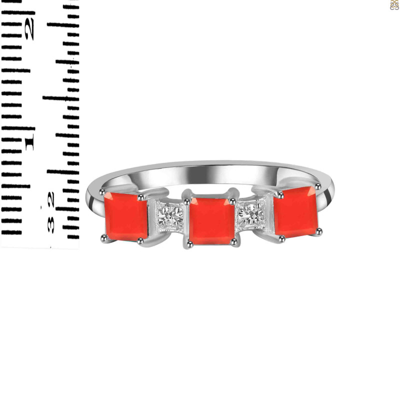 Red Onyx & White Topaz Ring ROX-RDR-443.