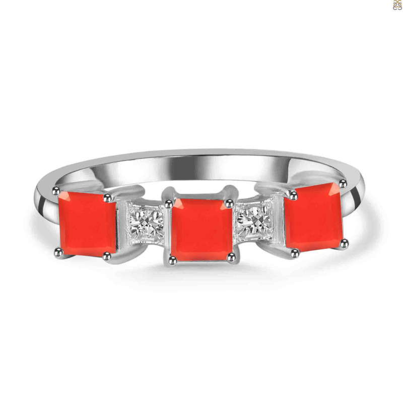Red Onyx & White Topaz Ring ROX-RDR-443.