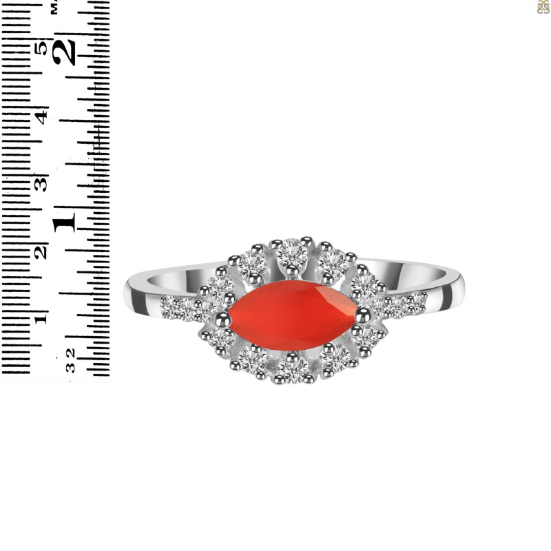 Red Onyx & White Topaz Ring ROX-RDR-446.