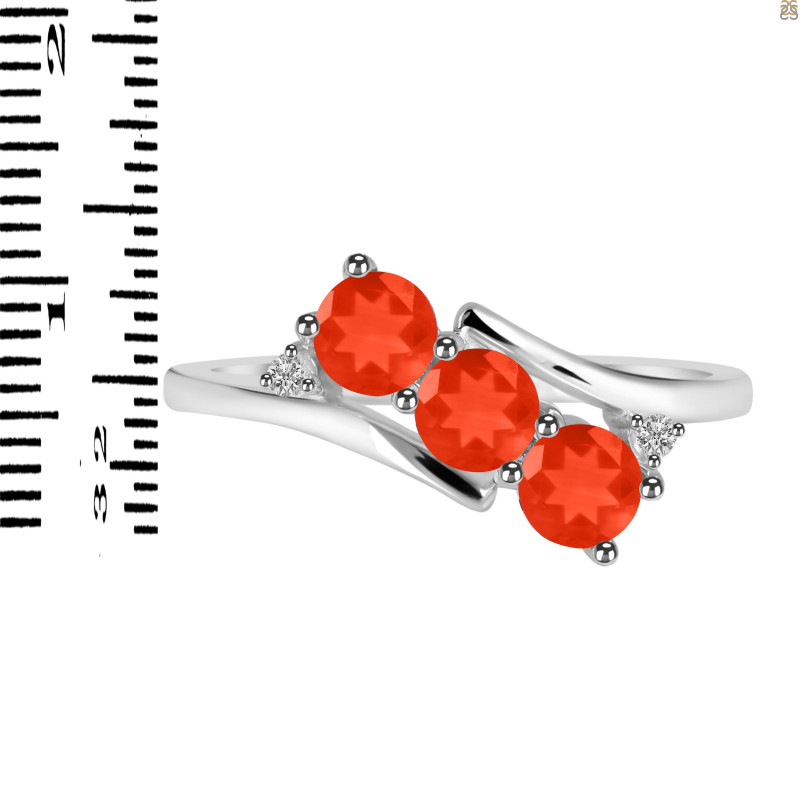 Red Onyx & White Topaz Ring ROX-RDR-447.