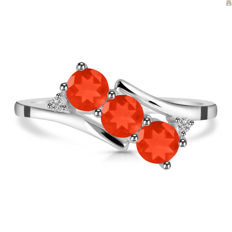 Red Onyx & White Topaz Ring ROX-RDR-447.