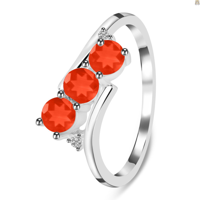 Red Onyx & White Topaz Ring ROX-RDR-447.