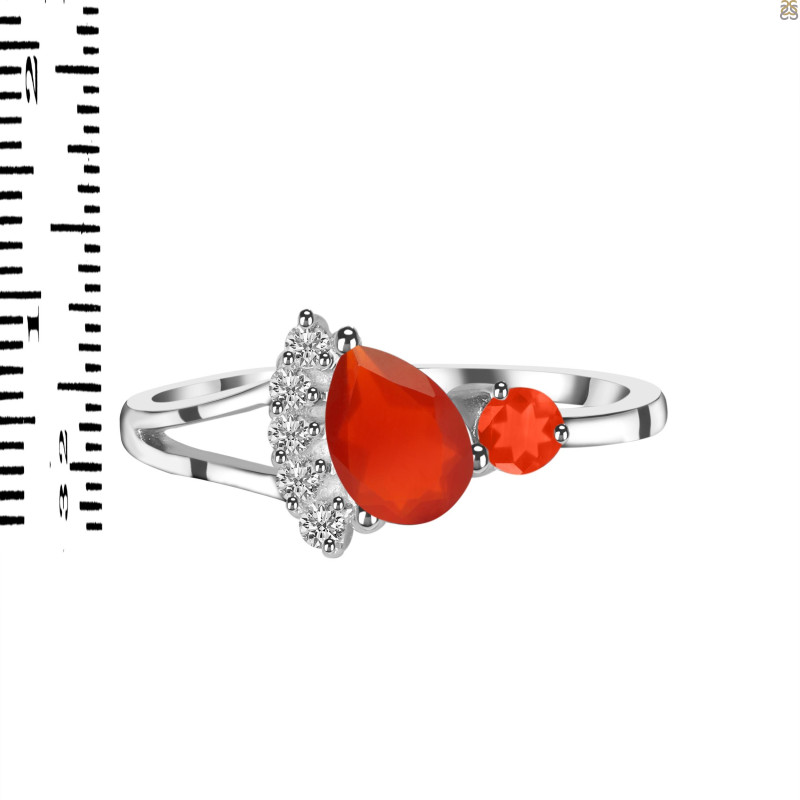 Red Onyx & White Topaz Ring ROX-RDR-453.