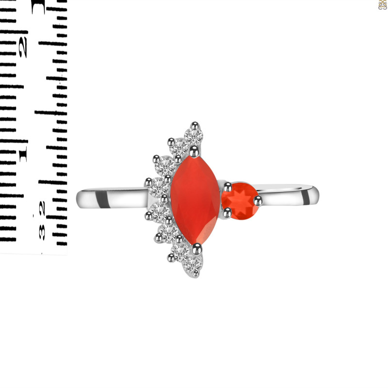 Red Onyx & White Topaz Ring ROX-RDR-454.