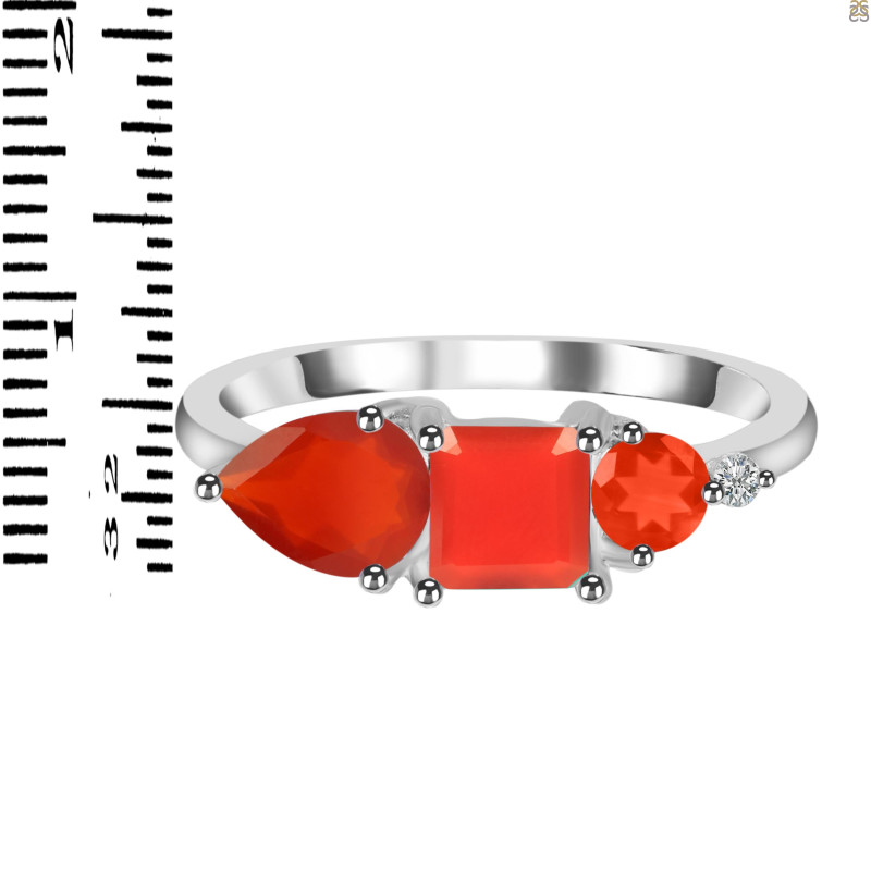 Red Onyx & White Topaz Ring ROX-RDR-455.