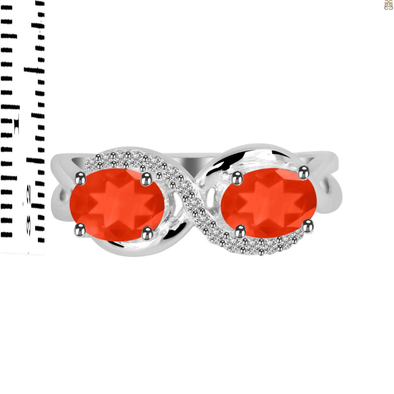 Red Onyx & White Topaz Ring ROX-RDR-456.