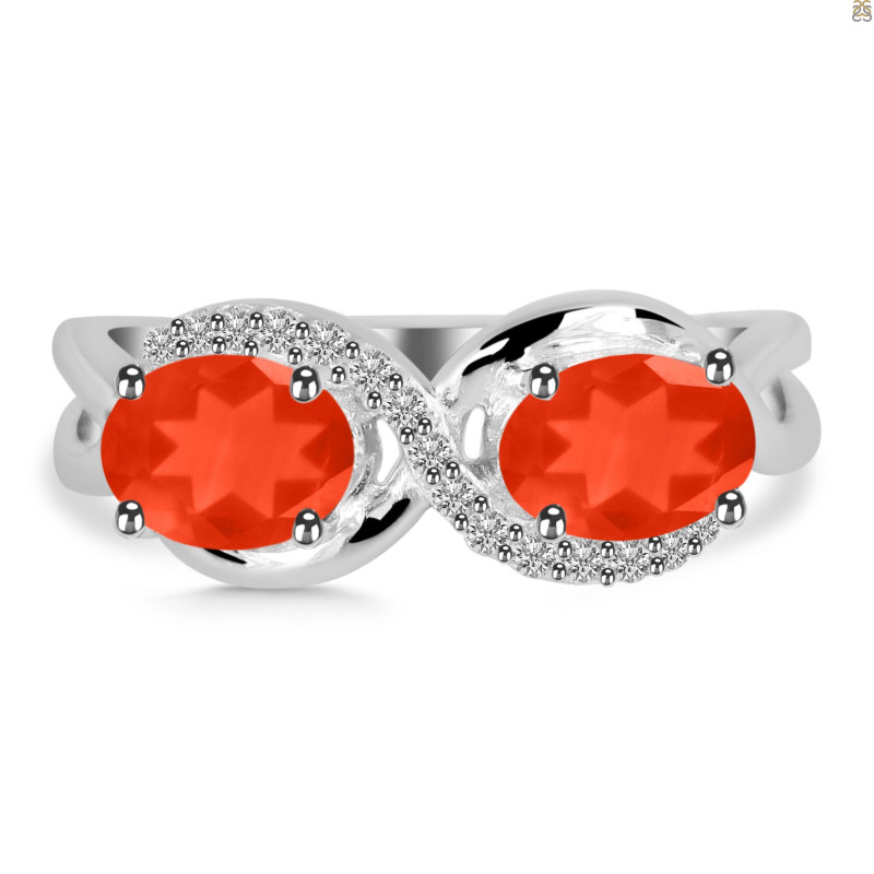 Red Onyx & White Topaz Ring ROX-RDR-456.
