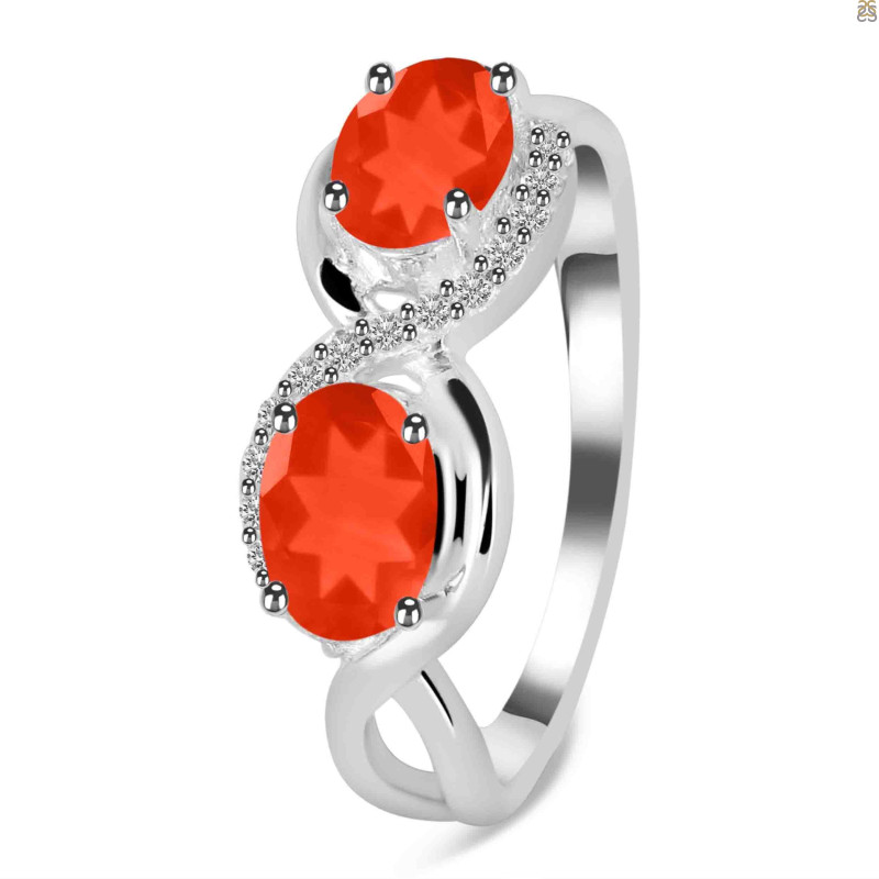 Red Onyx & White Topaz Ring ROX-RDR-456.