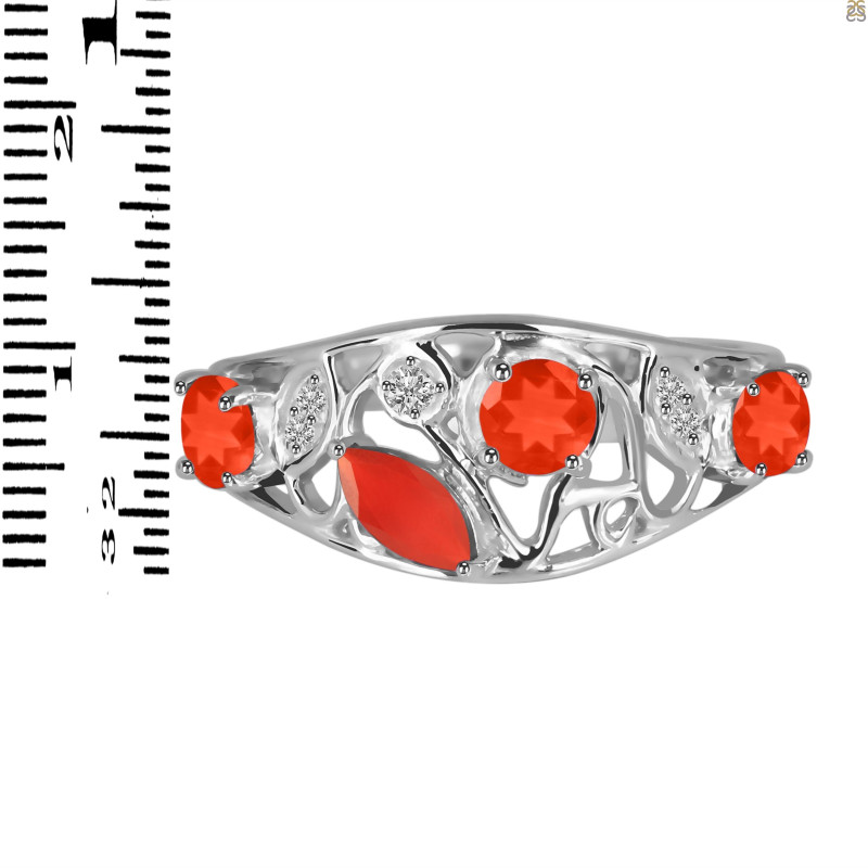 Red Onyx & White Topaz Ring ROX-RDR-459.