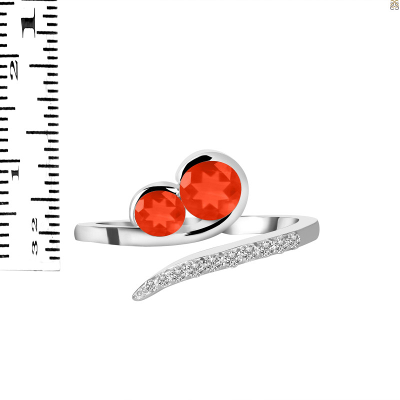 Red Onyx & White Topaz Ring ROX-RDR-470.