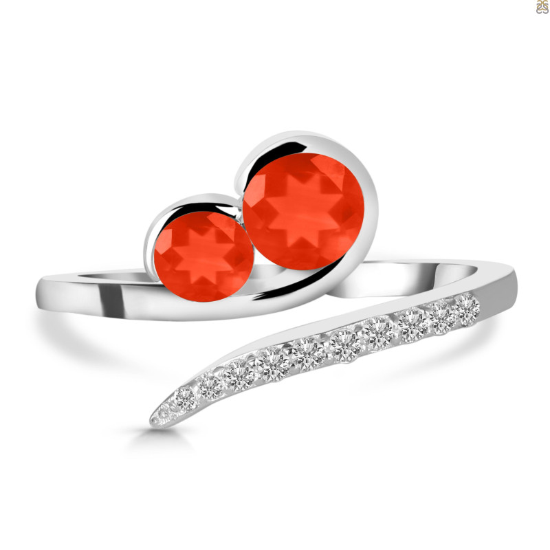 Red Onyx & White Topaz Ring ROX-RDR-470.