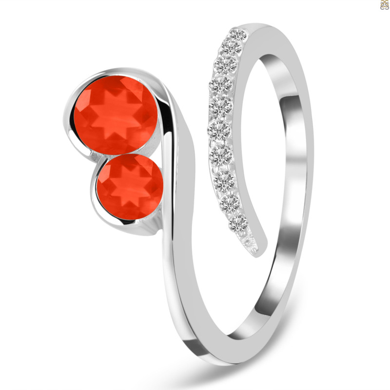 Red Onyx & White Topaz Ring ROX-RDR-470.
