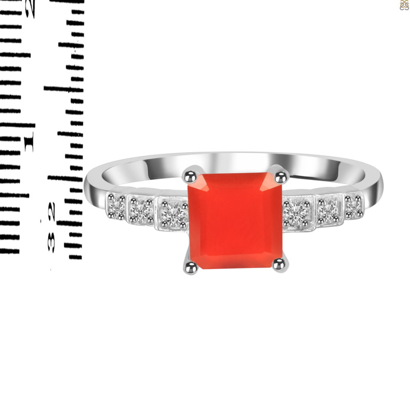 Red Onyx & White Topaz Ring ROX-RDR-472.