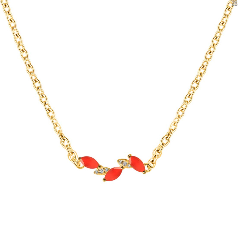 Red Onyx & White Topaz Necklace ROX-RDN-460.