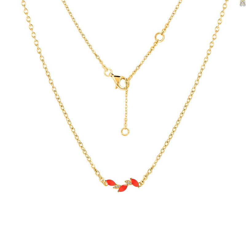 Red Onyx & White Topaz Necklace ROX-RDN-460.