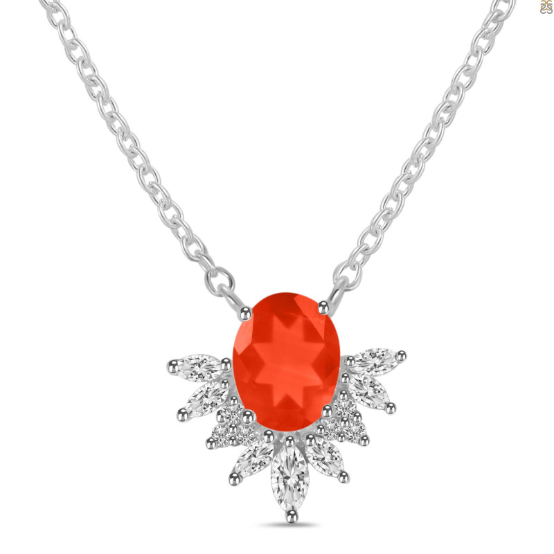 Red Onyx & White Topaz Necklace ROX-RN-72.