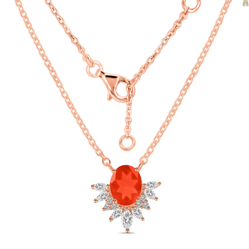 Red Onyx & White Topaz Necklace ROX-RN-72.
