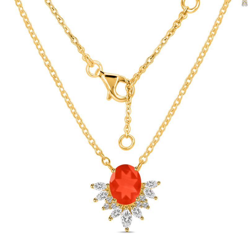 Red Onyx & White Topaz Necklace ROX-RN-72.