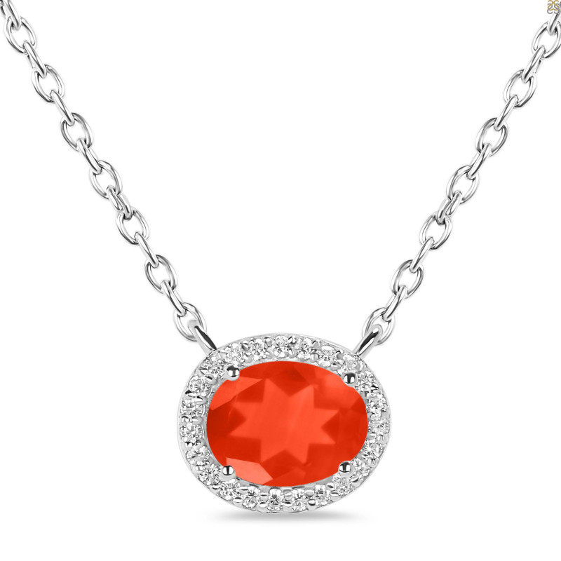 Red Onyx & White Topaz Necklace ROX-RN-85.