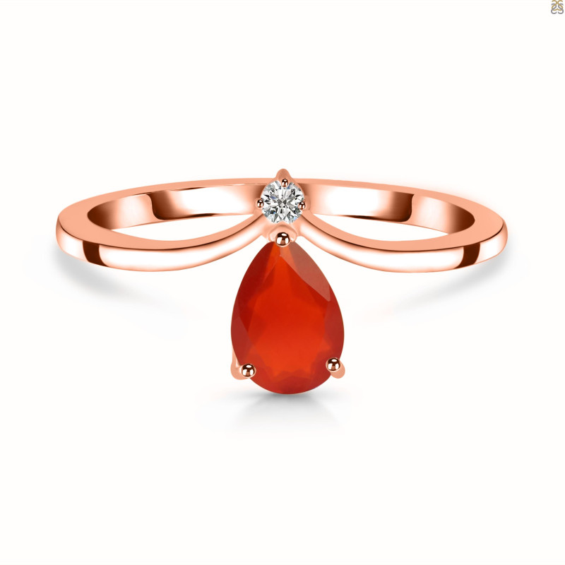 Red Onyx & White Topaz Ring ROX-RR-374.