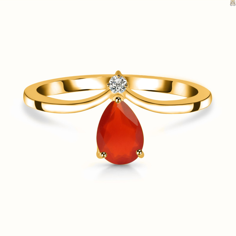 Red Onyx & White Topaz Ring ROX-RR-374.