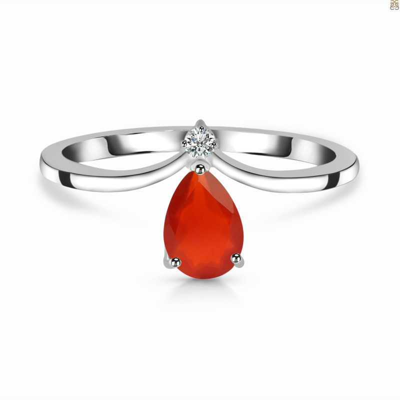 Red Onyx & White Topaz Ring ROX-RR-374.