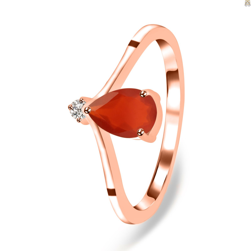 Red Onyx & White Topaz Ring ROX-RR-374.