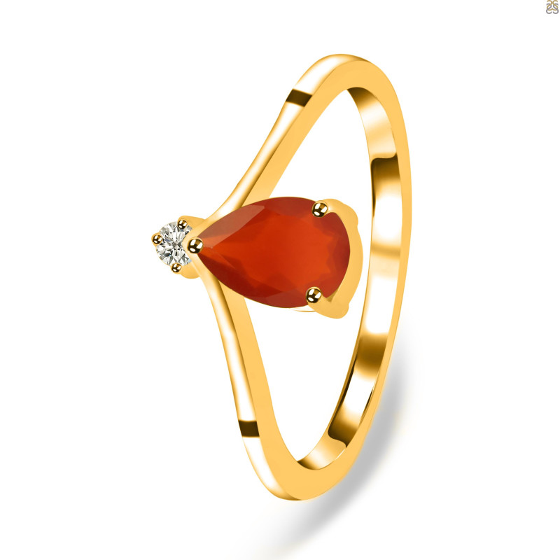 Red Onyx & White Topaz Ring ROX-RR-374.