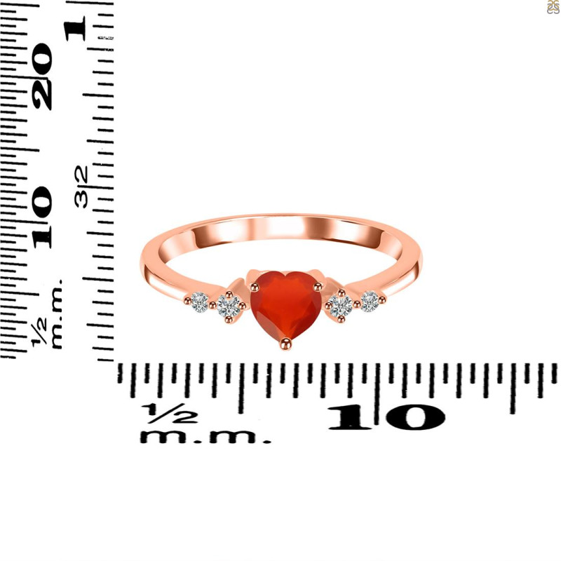 Red Onyx & White Topaz Ring ROX-RR-424.