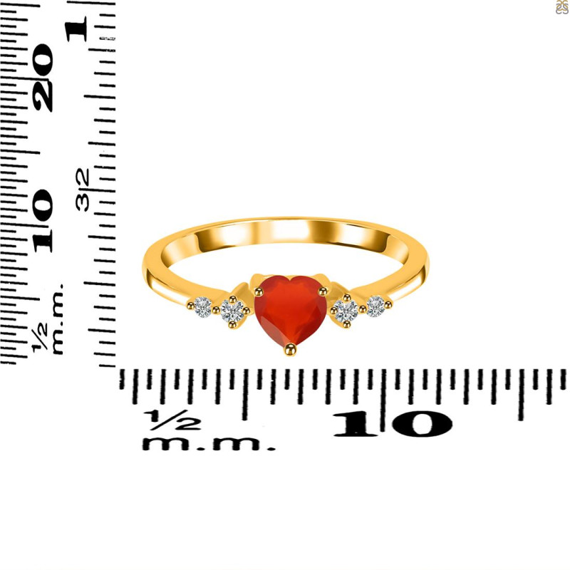 Red Onyx & White Topaz Ring ROX-RR-424.