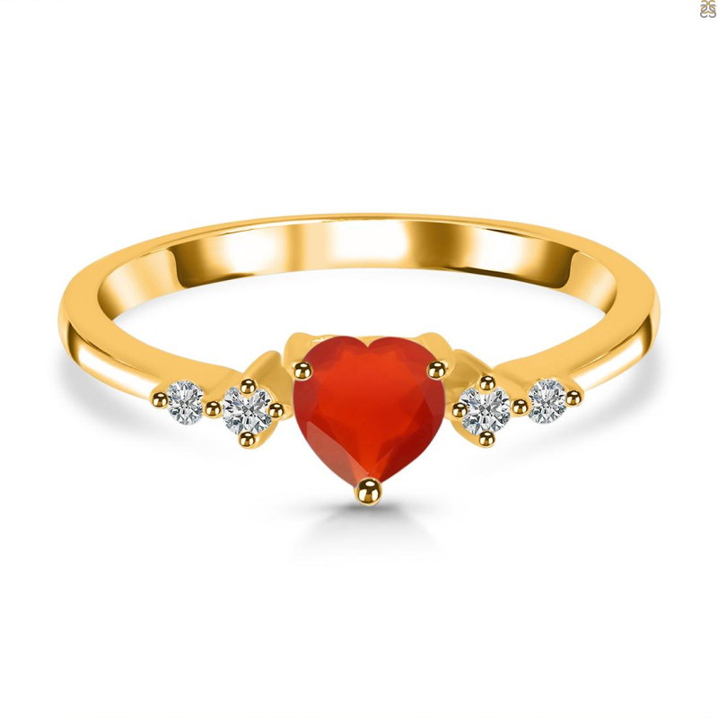 Red Onyx & White Topaz Ring ROX-RR-424.