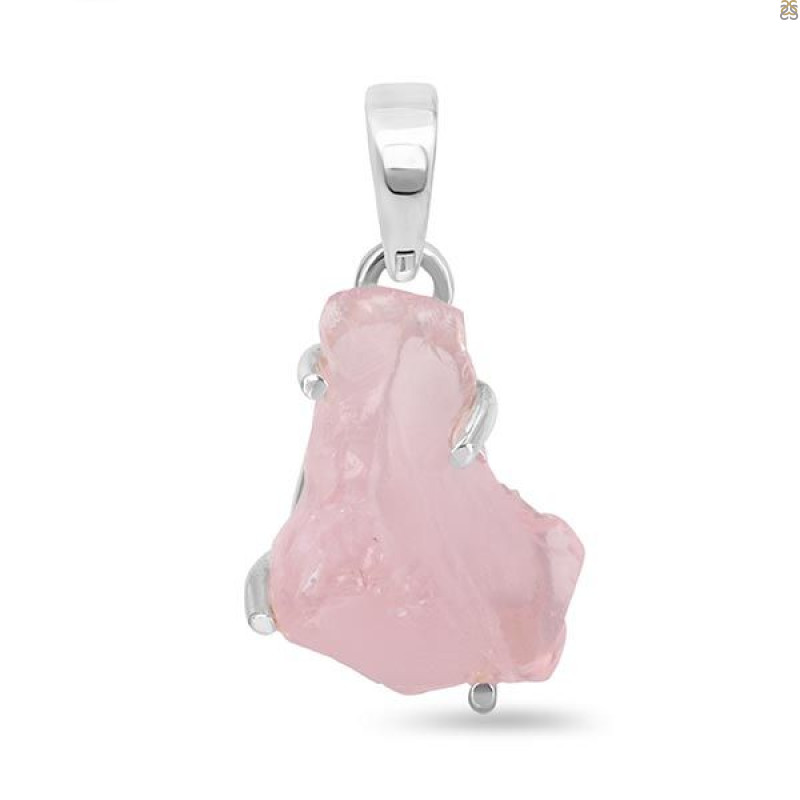 Rose Quartz Rough Pendant-SP RSQ-1-126