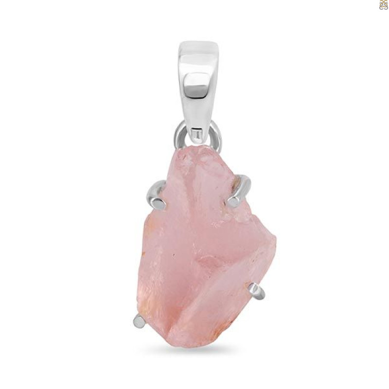 Rose Quartz Rough Pendant-SP RSQ-1-127