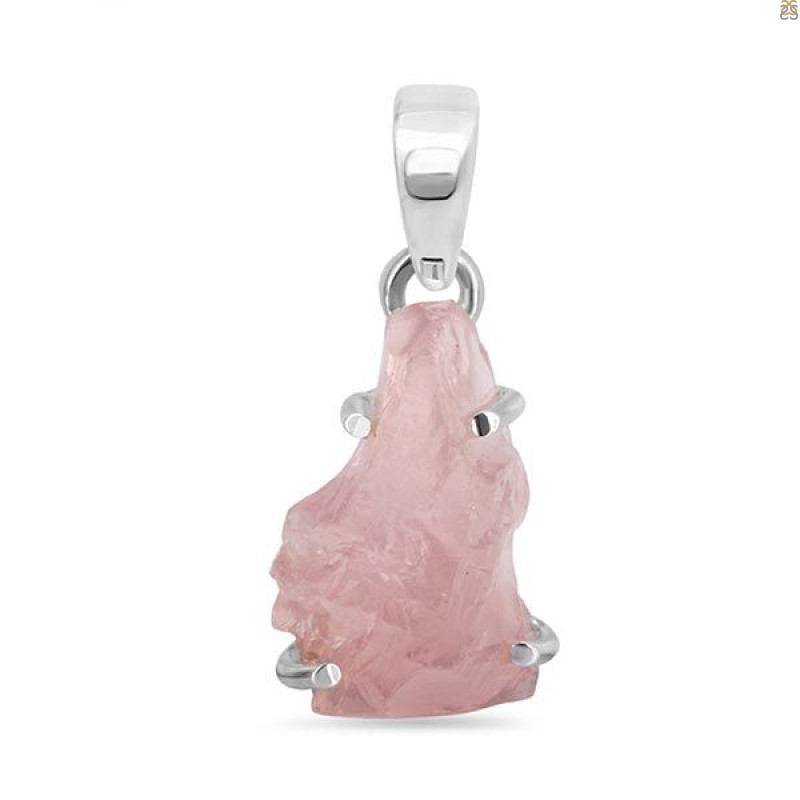 Rose Quartz Rough Pendant-SP RSQ-1-129