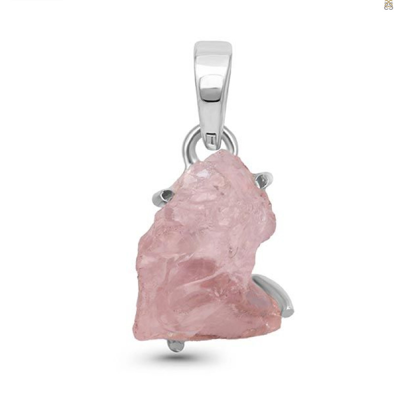 Rose Quartz Rough Pendant-SP RSQ-1-136