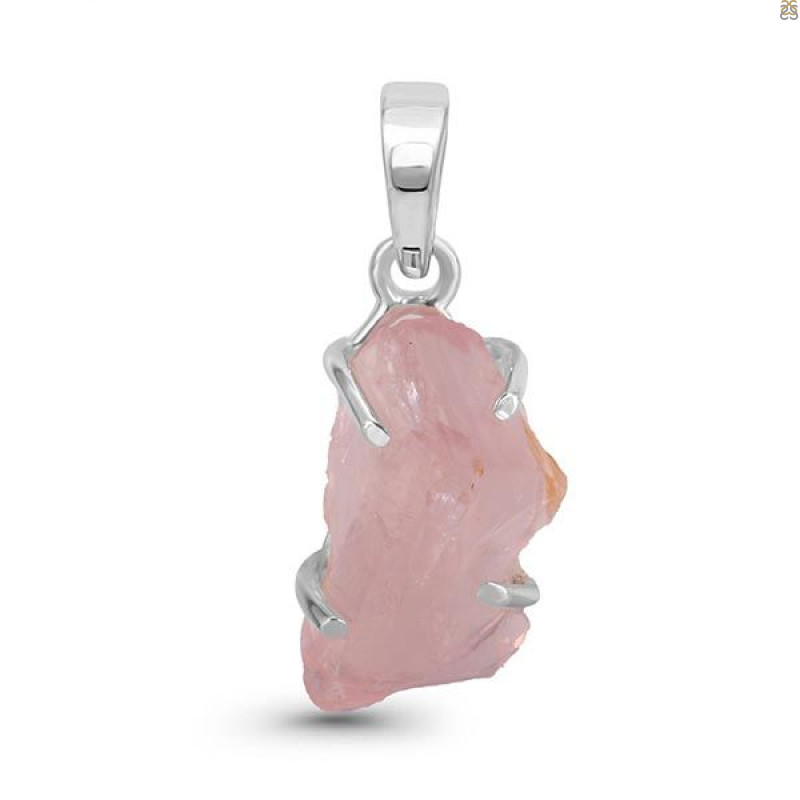 Rose Quartz Rough Pendant-SP RSQ-1-139