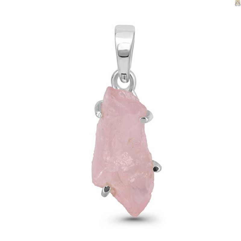 Rose Quartz Rough Pendant-SP RSQ-1-140