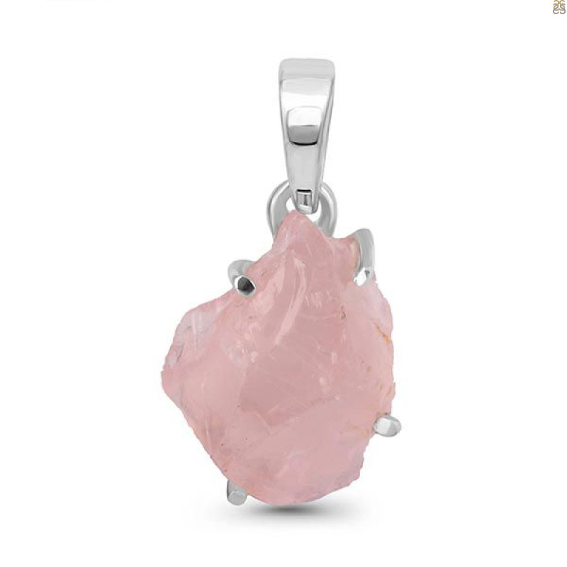 Rose Quartz Rough Pendant-SP RSQ-1-143