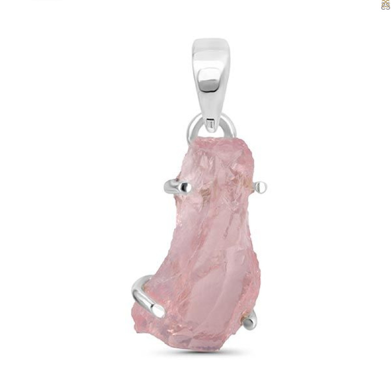 Rose Quartz Rough Pendant-SP RSQ-1-146