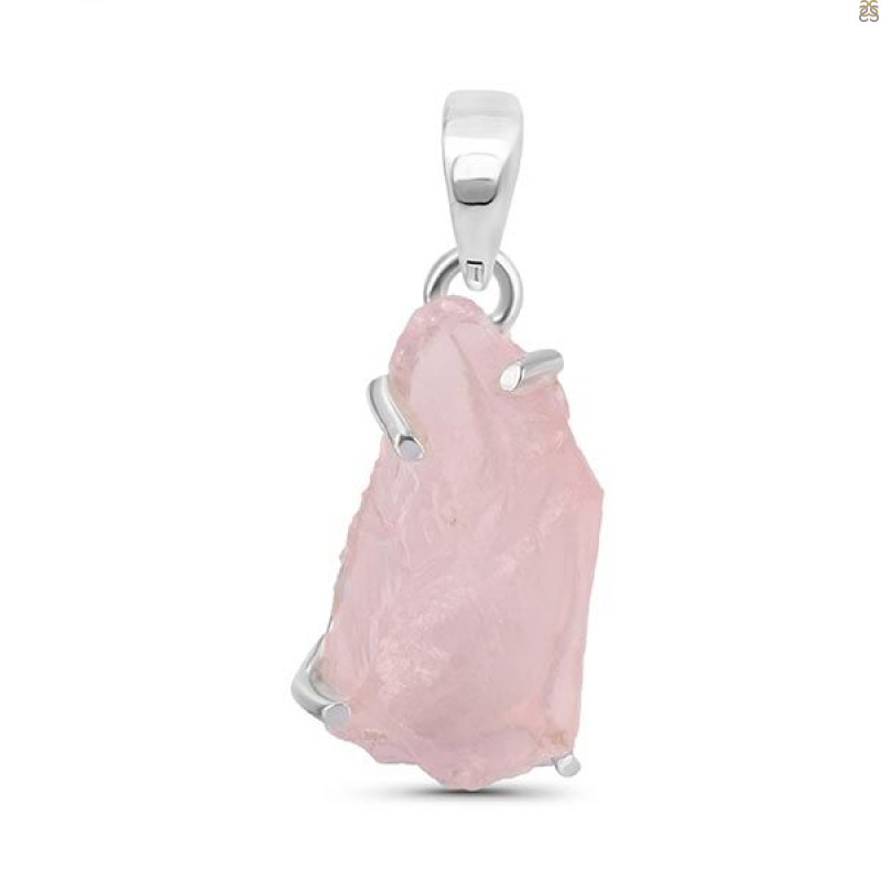 Rose Quartz Rough Pendant-SP RSQ-1-149