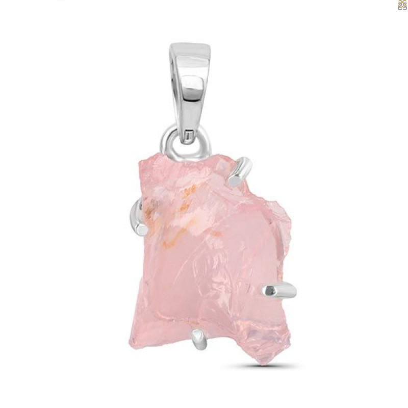 Rose Quartz Rough Pendant-SP RSQ-1-152