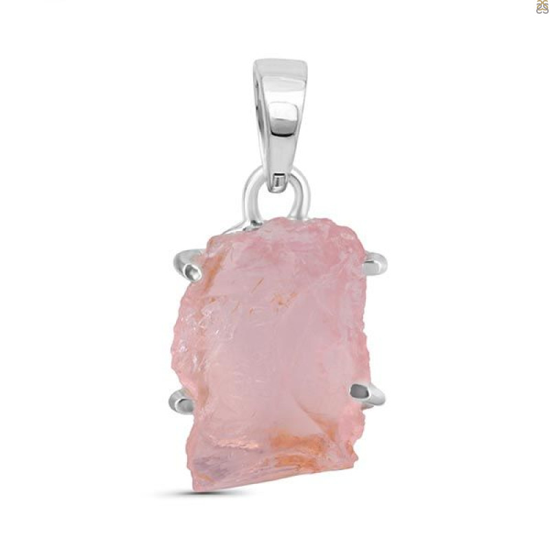 Rose Quartz Rough Pendant-SP RSQ-1-157