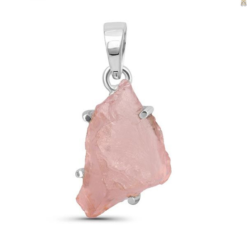 Rose Quartz Rough Pendant-SP RSQ-1-160