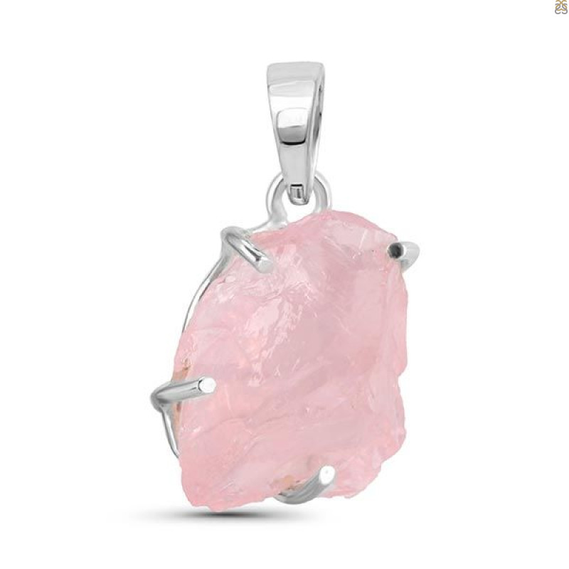 Rose Quartz Rough Pendant-SP RSQ-1-162