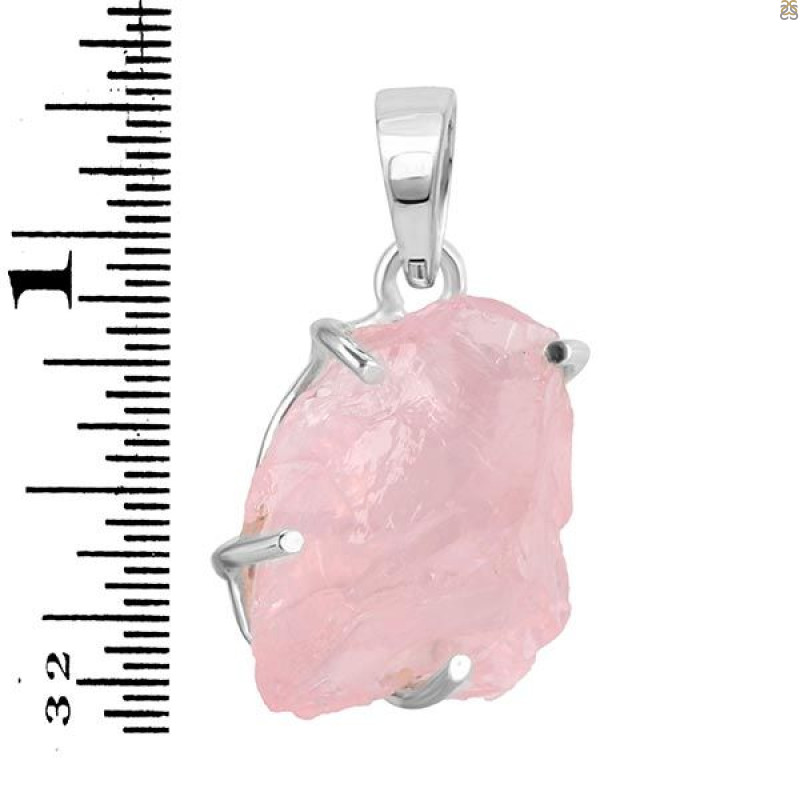 Rose Quartz Rough Pendant-SP RSQ-1-162