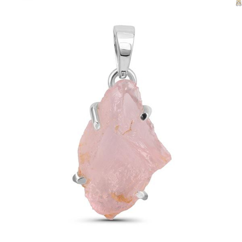 Rose Quartz Rough Pendant-SP RSQ-1-163
